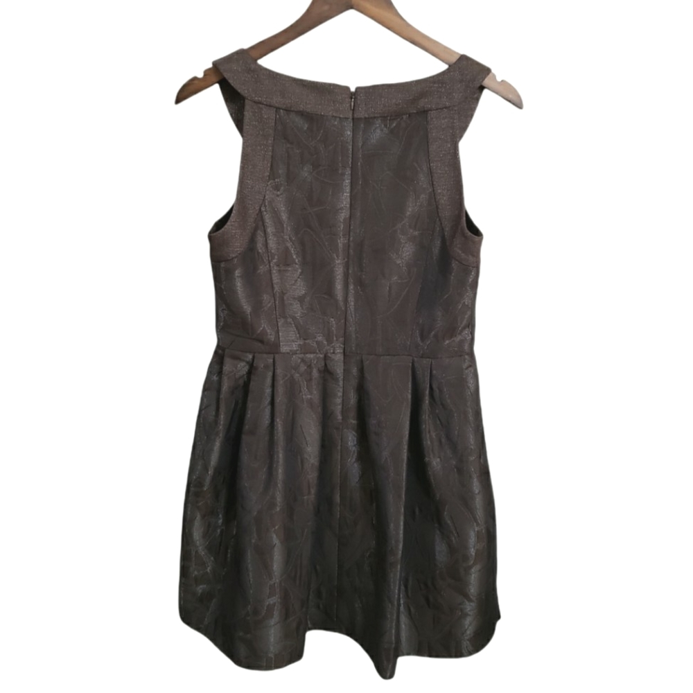 Bcbgeneration Silver Brown Brocade Sleeveless Dre… - image 6
